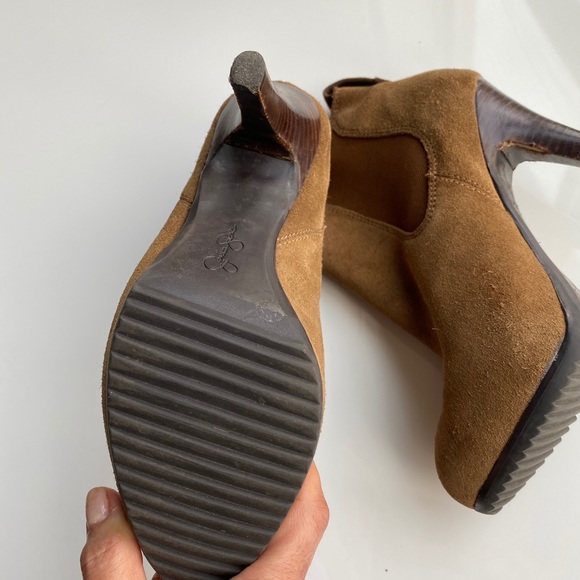 Jessica Simpson Brown Suede Platform Ankle Booties Size 6.5 - Picture 5 of 7